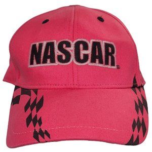 Nascar Pink Baseball Cap Hat Winner's Circle Flag Checkered Embroidered OS